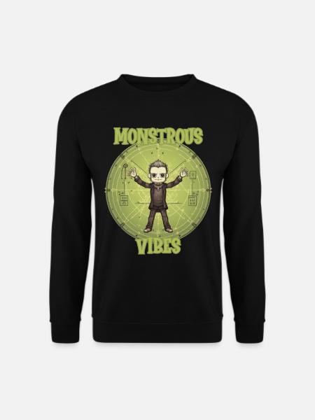 Monstrous Vibes, Franken monster - Unisex Sweatshirt - black
