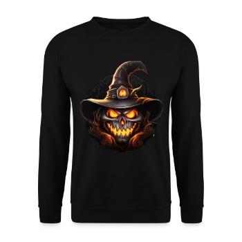 Scary black pumpkin witch - Unisex Sweatshirt - black - Front - Alina (178cm) & Michal (187cm)