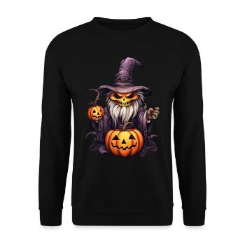 pumpkin skeleton witch - Unisex Sweatshirt - black - Front - Alina (178cm) & Michal (187cm)