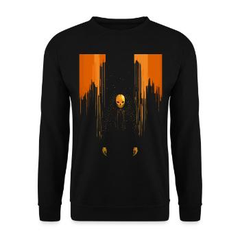 Scary orange skull man wearing cape - Unisex Sweatshirt - black - Front - Alina (178cm) & Michal (187cm)
