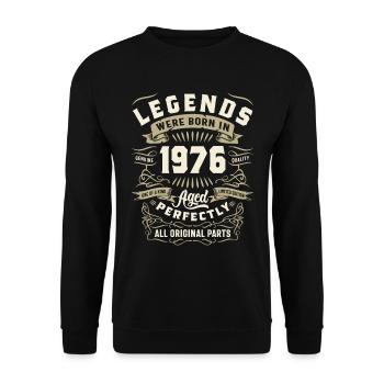 47 Years Old Gifts Vintage 1976 47th Birthday - Unisex Sweatshirt - black - Front - Alina (178cm) & Michal (187cm)