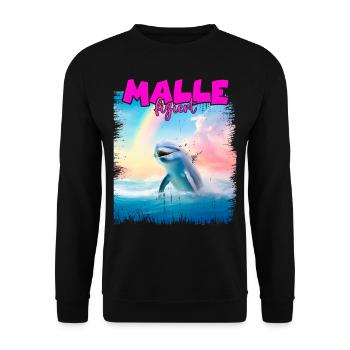 Mallefiziert Delfin Urlaub Mallorca Ibiza Malle - Unisex Pullover - Schwarz - Vorne - Alina (178cm) & Michal (187cm)