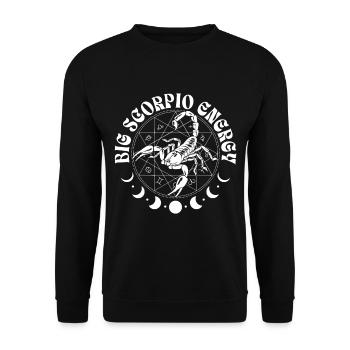 Grande énergie du Scorpion - Astrologie signe du zodiaque - Sweat-shirt Unisexe - noir - Devant - Alina (178cm) & Michal (187cm)