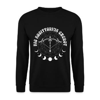 Grande énergie du Sagittaire - Astrologie Signe du zodiaque - Sweat-shirt Unisexe - noir - Devant - Alina (178cm) & Michal (187cm)