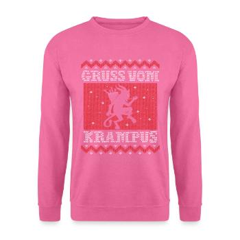 KRAMPERL VILAIN NOËL NOËL SALUTATION DE KRAMPUS - Sweat-shirt Unisexe - rose - Devant
