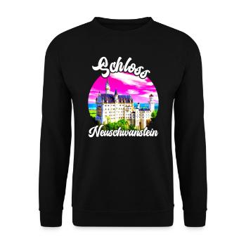 Bayern Schloss Neuschwanstein Deutschland - Unisex Pullover - Schwarz - Vorne - Alina (178cm) & Michal (187cm)
