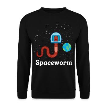 Spaceworm earthworm funny space - Unisex Sweatshirt - black - Front - Alina (178cm) & Michal (187cm)