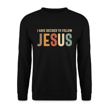 Follow Jesus Inspirational Christian Quote - Unisex Sweatshirt - black - Front - Alina (178cm) & Michal (187cm)
