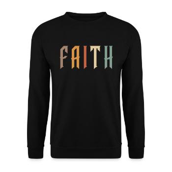 Faith Inspirational Christian Quote - Unisex Sweatshirt - black - Front - Alina (178cm) & Michal (187cm)