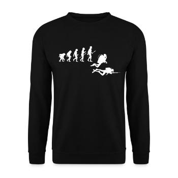 Evolution Tauchen Unterwasser Harpunen Taucher - Unisex Pullover - Schwarz - Vorne - Alina (178cm) & Michal (187cm)