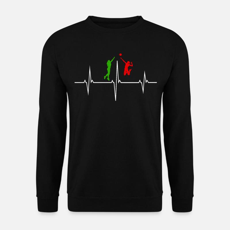 Herzschlag Heartbeat Volleyball Italien - Unisex Pullover - Schwarz