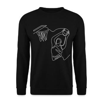 Basketball Basketball Player Slam Dunk Lineart - Unisex Sweatshirt - black - Front - Alina (178cm) & Michal (187cm)