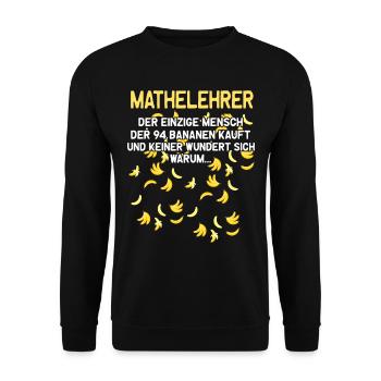 Mathelehrer Mathematik Mathe Bananen Lehramt - Unisex Pullover - Schwarz - Vorne - Alina (178cm) & Michal (187cm)