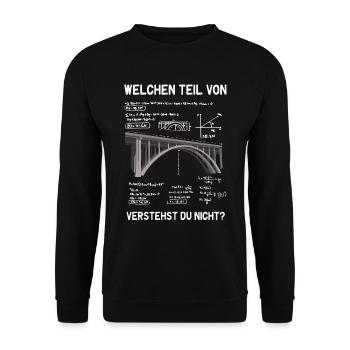Was von verstehst du nicht Ingenieur Statiker - Unisex Pullover - Schwarz - Vorne - Alina (178cm) & Michal (187cm)
