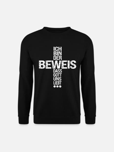 Kreuz Gott liebt uns Glaube Kirche Religion - Unisex Pullover - Schwarz