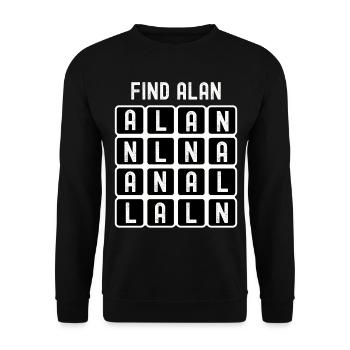Finde die (anale) Wortsuche von Alan - Unisex Pullover - Schwarz - Vorne - Alina (178cm) & Michal (187cm)
