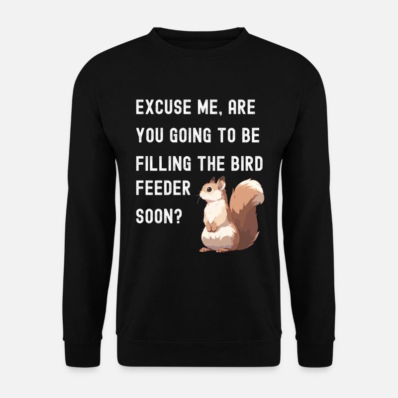 Mangeoire à oiseaux Écureuil - Sweat-shirt Unisexe - noir