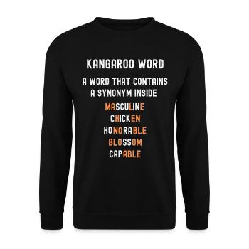 Kangaroo words synonym grammar - Unisex Sweatshirt - black - Front - Alina (178cm) & Michal (187cm)