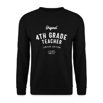 4th Grade Teacher Profession Job Title - Unisex Sweatshirt - black - Front - Alina (178cm) & Michal (187cm)