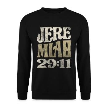 Jeremiah 29:11 Bible Verse Christian - Unisex Sweatshirt - black - Front - Alina (178cm) & Michal (187cm)