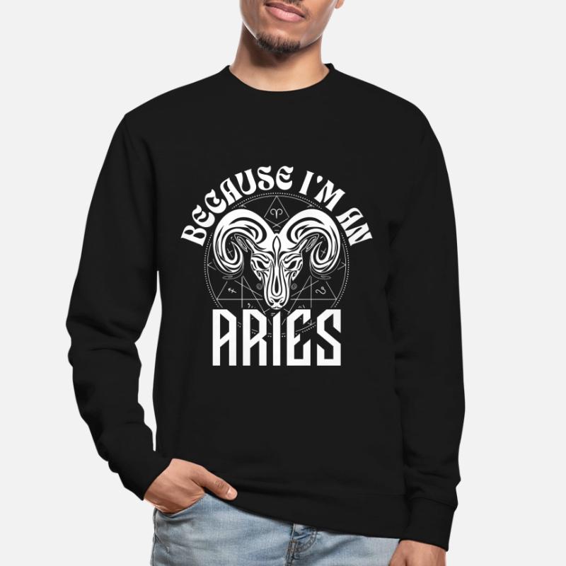 Weil ich Widder bin - Sternzeichen Unisex Pullover