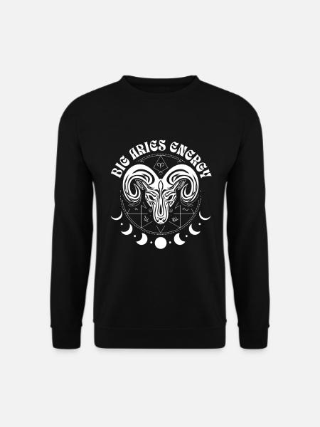 Big Aries Energy Astrology Zodiac Sign - Unisex Sweatshirt - black