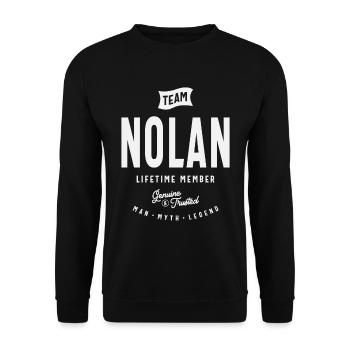 Team Nolan Lifetime Member - Name Nolan - Unisex Sweatshirt - black - Front - Alina (178cm) & Michal (187cm)