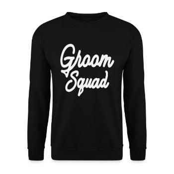 Groom Squad Matching Wedding Party - Unisex Sweatshirt - black - Front - Alina (178cm) & Michal (187cm)