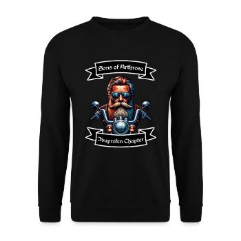 Sons of Arthrose - Ibuprofen Chapter - Unisex Pullover - Schwarz - Vorne - Alina (178cm) & Michal (187cm)