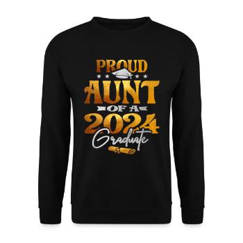 Proud Aunt of a 2024 Graduate Class of 2024 Senior - Unisex Sweatshirt - black - Front - Alina (178cm) & Michal (187cm)