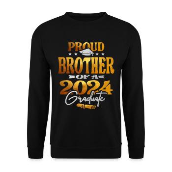 Proud Brother of a 2024 Graduate Class of 2024 - Unisex Sweatshirt - black - Front - Alina (178cm) & Michal (187cm)