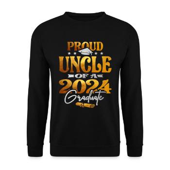 Proud Uncle of a 2024 Graduate Class of 2024 - Unisex Sweatshirt - black - Front - Alina (178cm) & Michal (187cm)