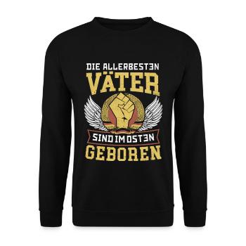 DIE ALLERBESTEN VÄTER SIND IM OSTEN GEBOREN DDR - Unisex Pullover - Schwarz - Vorne - Alina (178cm) & Michal (187cm)
