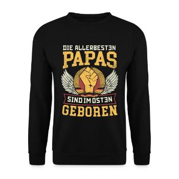 DIE ALLERBESTEN PAPAS SIND IM OSTEN GEBOREN DDR - Unisex Pullover - Schwarz - Vorne - Alina (178cm) & Michal (187cm)