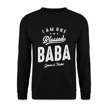 I Am One Bless Baba - Father's Day - Unisex Sweatshirt - black - Front - Alina (178cm) & Michal (187cm)