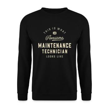 Awesome Maintenance Technician - Unisex Sweatshirt - black - Front - Alina (178cm) & Michal (187cm)