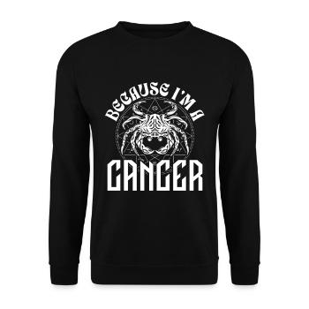 Because I'm an Cancer Zodiac Sign Astrology - Unisex Sweatshirt - black - Front - Alina (178cm) & Michal (187cm)