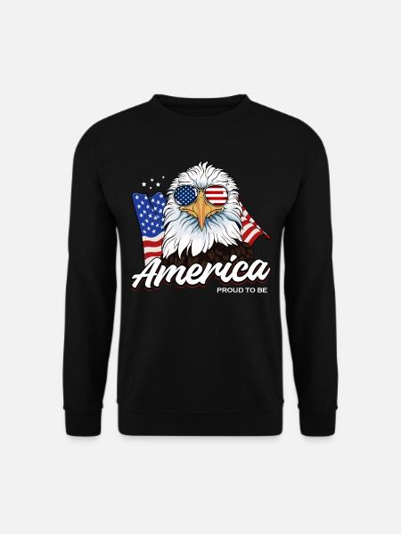 4th ofJuly Patriotic America Eagle USA Flag - Unisex Sweatshirt - black