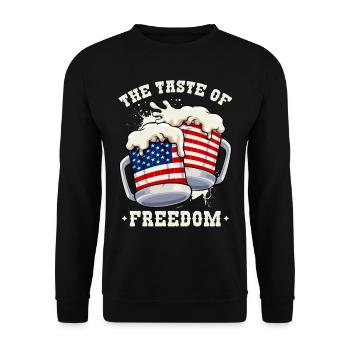 The Taste Of Freedom 4th Of July USA Beer Glass - Unisex Sweatshirt - black - Front - Alina (178cm) & Michal (187cm)