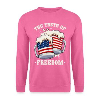 The Taste Of Freedom 4th Of July USA Beer Glass - Unisex Sweatshirt - pink - Front