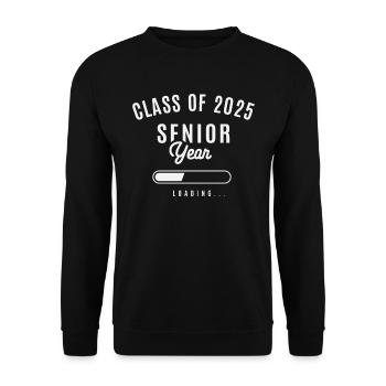 Senior 2025 Funny Senior Year Loading - Class 25 - Unisex Sweatshirt - black - Front - Alina (178cm) & Michal (187cm)