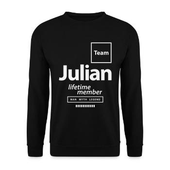 Membre à vie de l’équipe Julian Funny Name Julian - Sweat-shirt Unisexe - noir - Devant - Alina (178cm) & Michal (187cm)