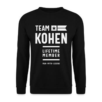 Team Kohen Lebenslanges Mitglied Lustiger Name Kohen - Unisex Pullover - Schwarz - Vorne - Alina (178cm) & Michal (187cm)