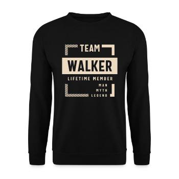 Team Walker Lifetime Member Name Walker - Unisex Sweatshirt - black - Front - Alina (178cm) & Michal (187cm)