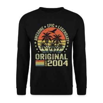 Birthday Party 2004 Vintage 2004 Retro 2004 - Unisex Sweatshirt - black - Front - Alina (178cm) & Michal (187cm)