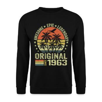 1963 Birthday Party Vintage 1963 Retro 1963 - Unisex Sweatshirt - black - Front - Alina (178cm) & Michal (187cm)