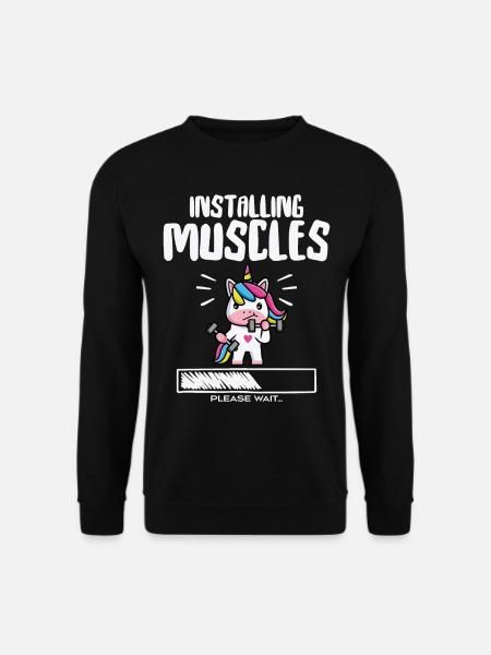 Funny Cute Unicorn Workout Gym Fitness Unicorn - Unisex sweater - sort