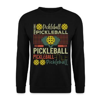 Teen Pickleball Ball Court Paddel Lustige Picklebal - Unisex Pullover - Schwarz - Vorne - Alina (178cm) & Michal (187cm)