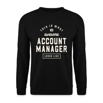 Funny Job Occupation Account Manager - Unisex Sweatshirt - black - Front - Alina (178cm) & Michal (187cm)