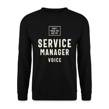 Funny Job Occupation Service Manager - Unisex Sweatshirt - black - Front - Alina (178cm) & Michal (187cm)